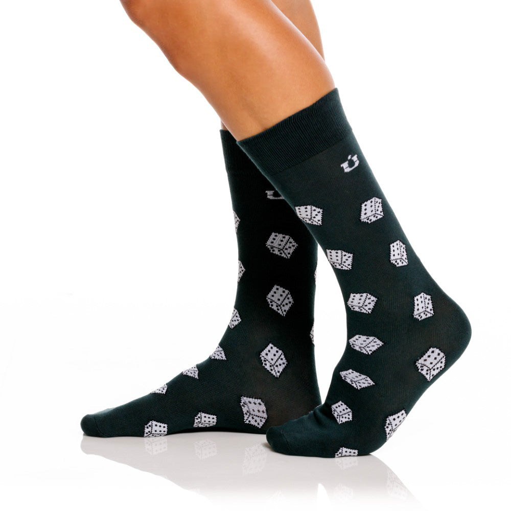 Mundo Unico Acaso Green Dice Print Socks Detailed View
