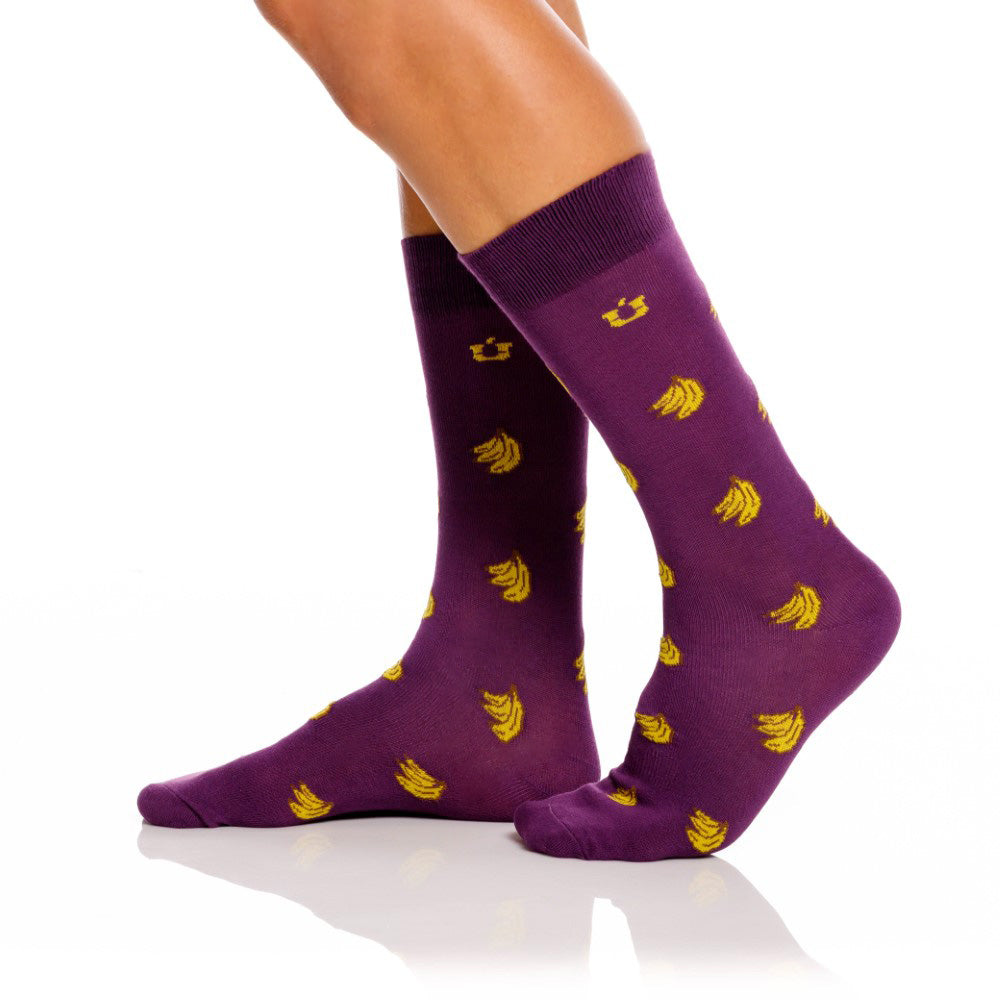 Mundo Unico Purple Banana Socks Detailed View