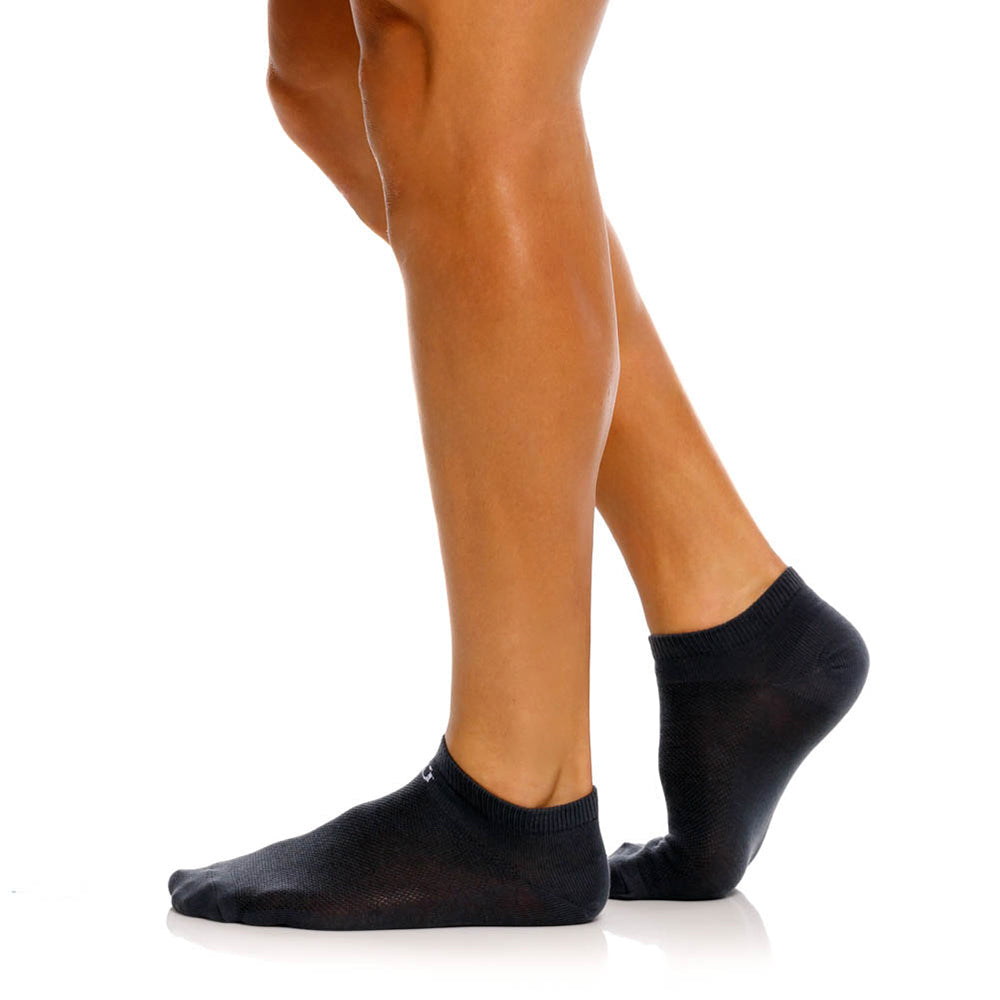 Mundo Unico Men's Marengo Heel Tab Socks in Grey Low-Cut Ankle Profile
